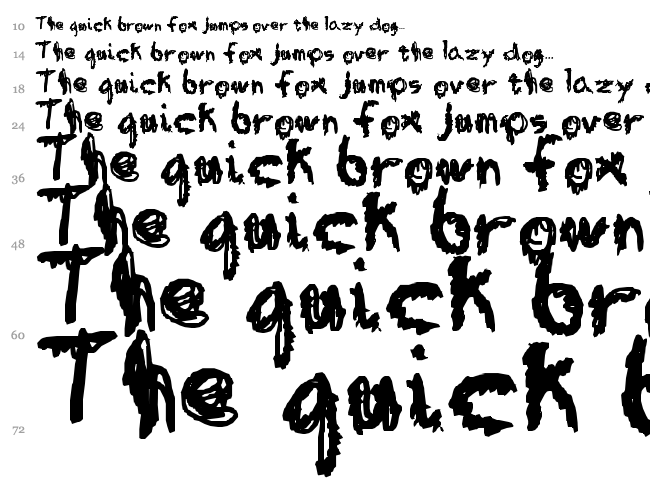 Table in a Bear Suit font waterfall
